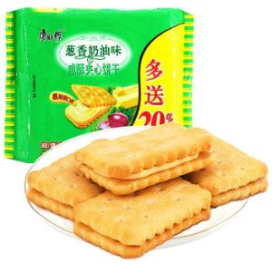 康师傅饼干咸酥夹心饼干240g葱香奶油味2件