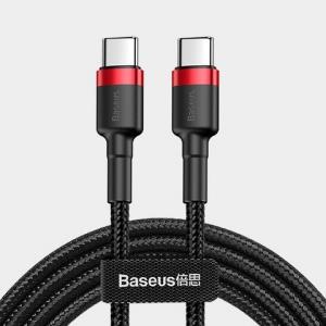 京东plus会员baseus倍思typec数据线pd2060w快充2米灰黑编织线