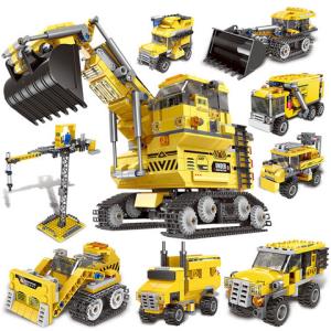 星堡积木兼容乐高工程车挖掘机拼装模型-13002挖掘机随机#893颗